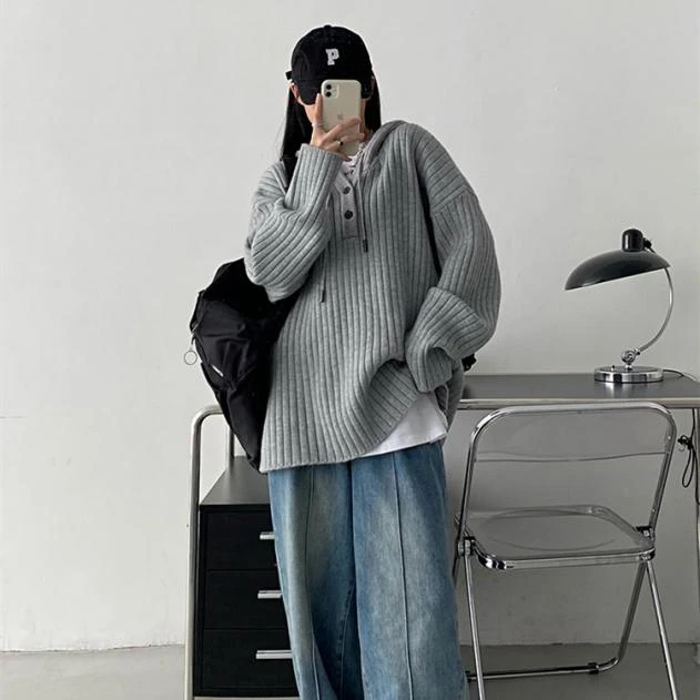 Long Loose Knit Sweatshir