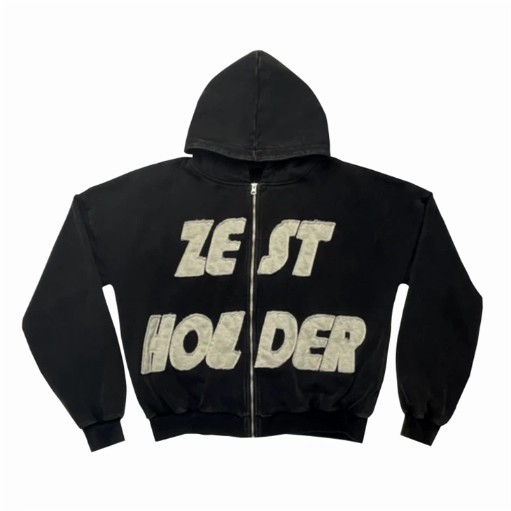 Washed Fabric Zipper Hoodies Washed Fabric Zipper Hoodies