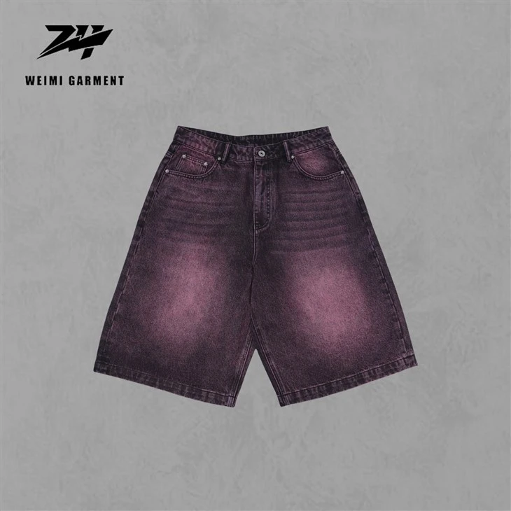Red Washed Denim Shorts in Manufacturer Red Washed Denim Shorts in Manufacturer