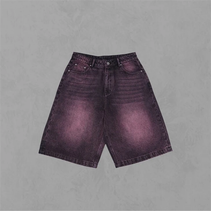 Red Washed Denim Shorts in Manufacturer Red Washed Denim Shorts in Manufacturer