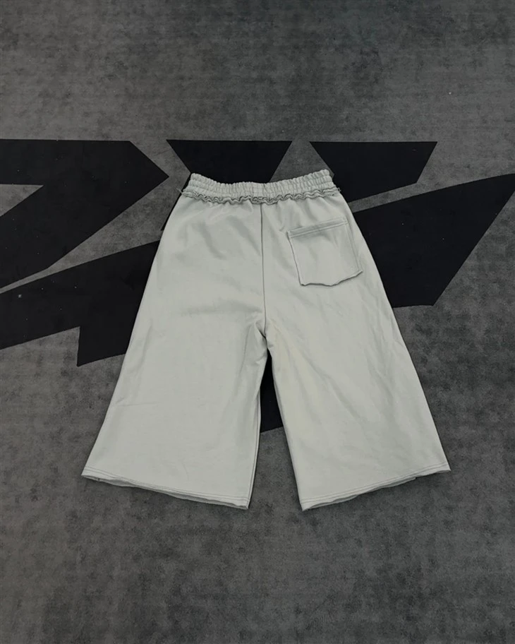Gray Ruffled Culottes Shorts Elastic Waist Wide Leg Kornit DTG Print price Gray Ruffled Culottes Shorts Elastic Waist Wide Leg Kornit DTG Print price