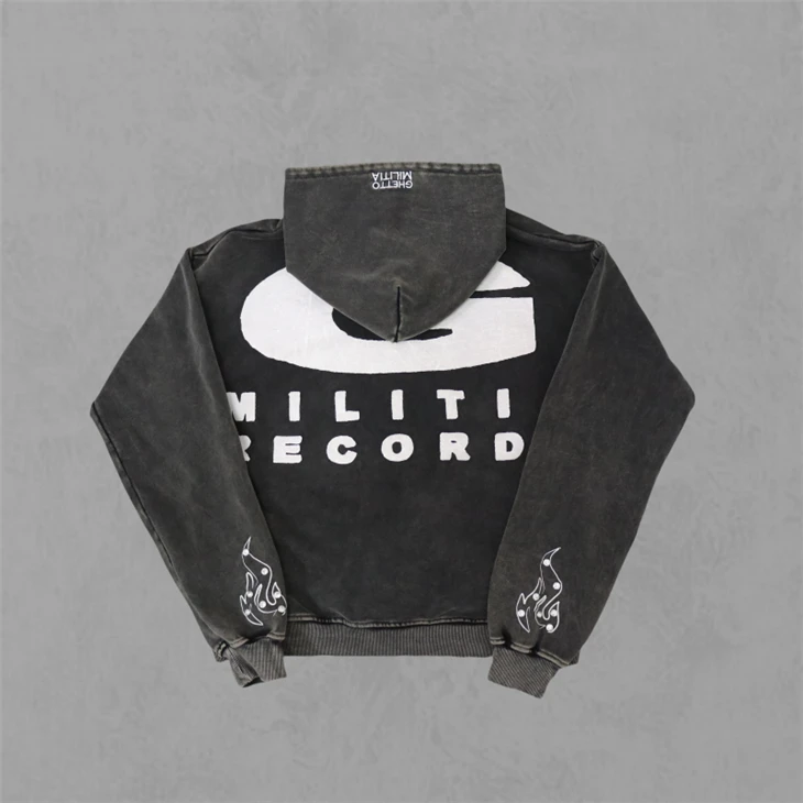 Mix Craft Hoodie Rivet Screenprint in Factory Mix Craft Hoodie Rivet Screenprint in Factory