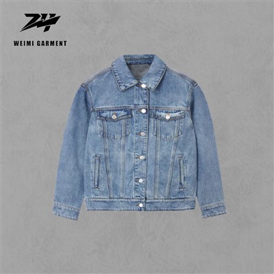Denim Jacket Men Customer Craft Logo