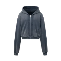 Wholesale OEM Acid Wash Oversized Heavyweight Zip Up Hoodie Kornit DTG Print