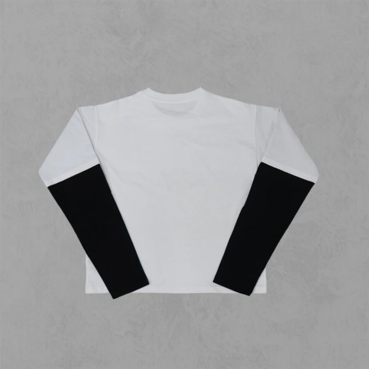 Mock Two-piece Shirt And Sweatshirt With Screen Print Mock Two-piece Shirt And Sweatshirt With Screen Print