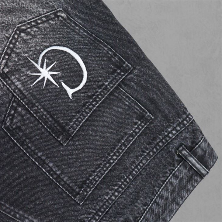 Embroidered Wholesale Washed Denim Shorts