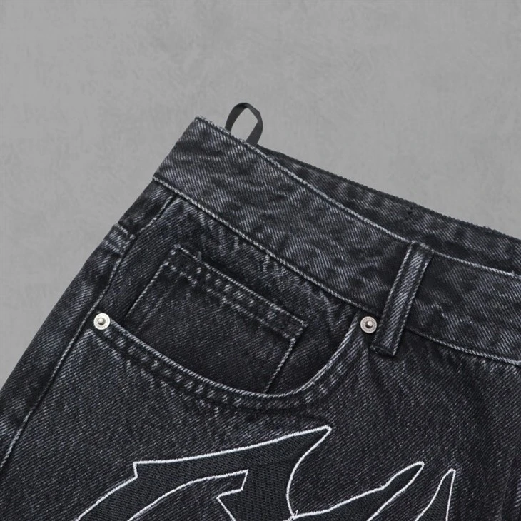 Embroidered Wholesale Washed Denim Shorts