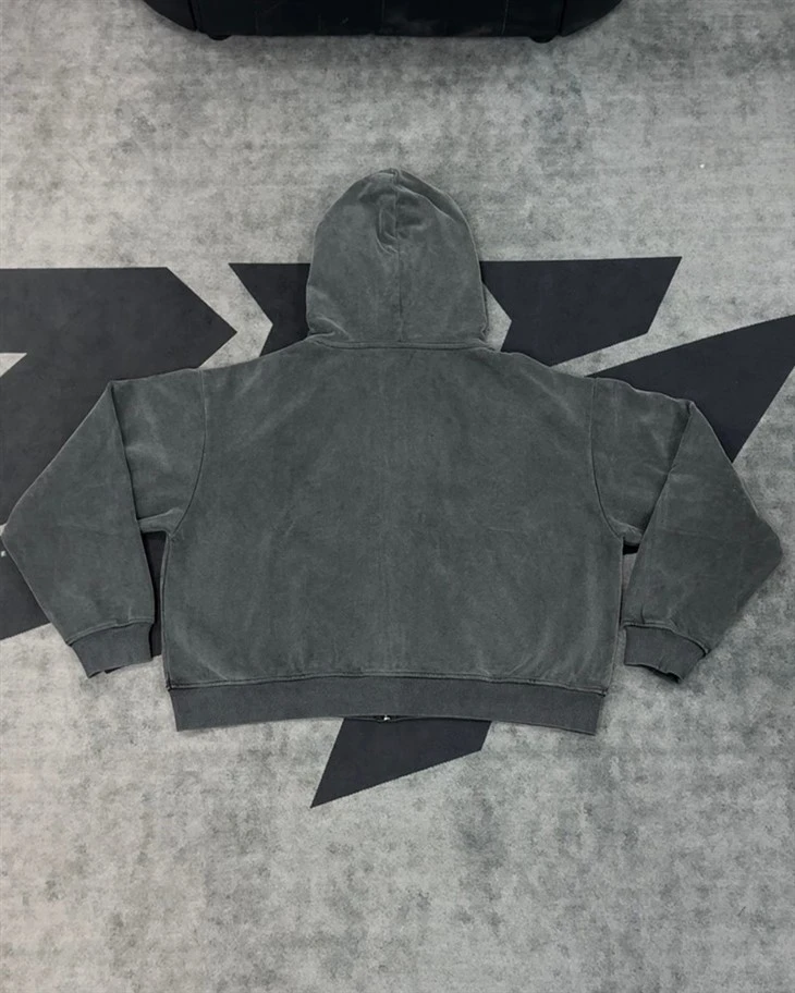 Wholesale OEM Acid Light Wash Oversized Heavyweight Zip Up Hoodie Kornit DTG Print best Wholesale OEM Acid Light Wash Oversized Heavyweight Zip Up Hoodie Kornit DTG Print best