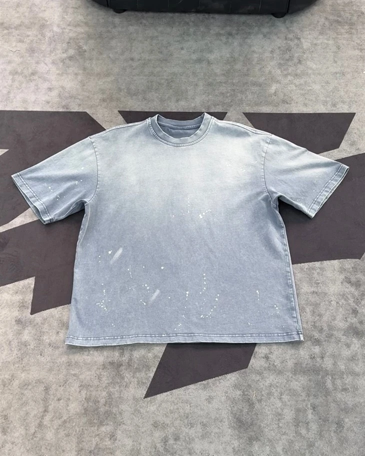 Wholesale OEM Distressed Splatter Wash Heavyweight T Shirt Kornit DTG Print best Wholesale OEM Distressed Splatter Wash Heavyweight T Shirt Kornit DTG Print best