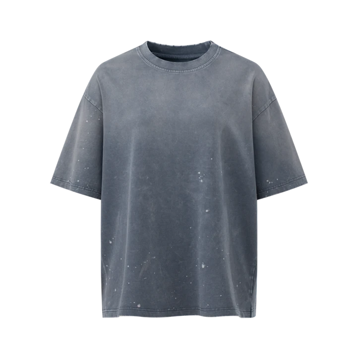 Wholesale OEM Distressed Splatter Wash Heavyweight T Shirt Kornit DTG Print