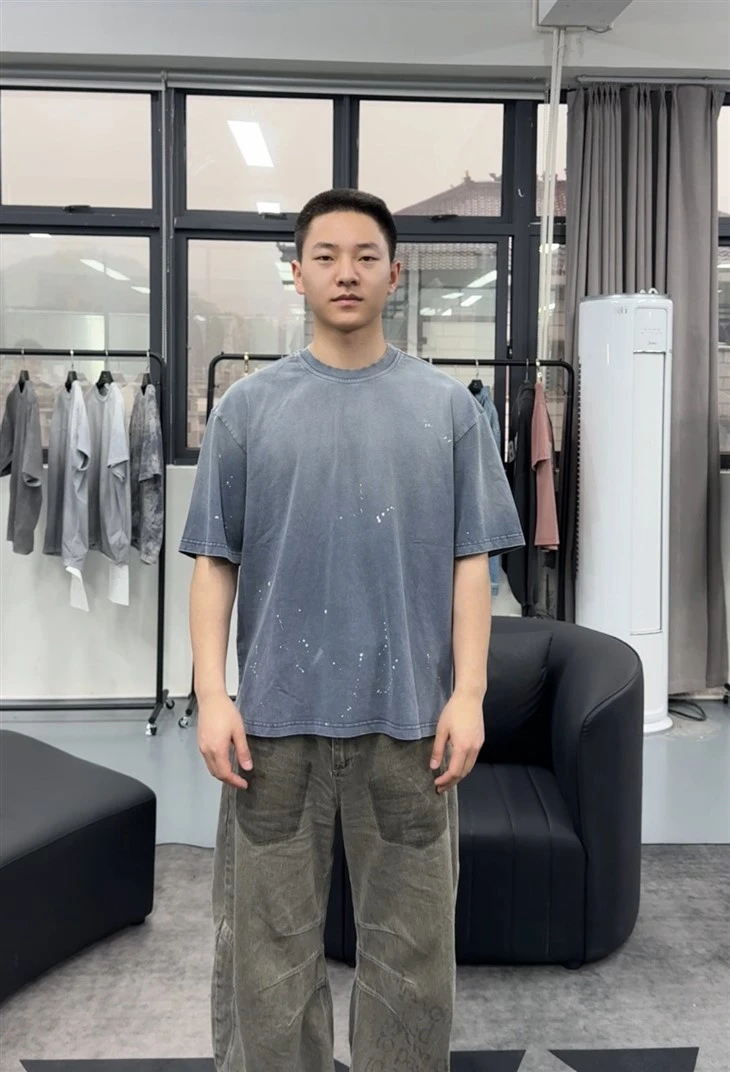 Wholesale OEM Distressed Splatter Wash Heavyweight T Shirt Kornit DTG Print best Wholesale OEM Distressed Splatter Wash Heavyweight T Shirt Kornit DTG Print best