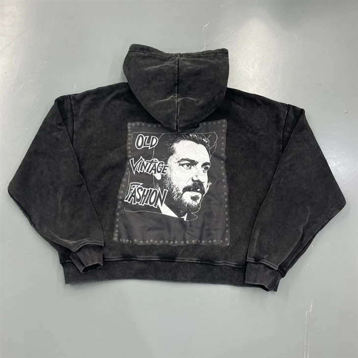 Wholesale OEM Medium Acid Wash Oversized Heavyweight Hoodie Kornit DTG Print high quality Wholesale OEM Medium Acid Wash Oversized Heavyweight Hoodie Kornit DTG Print high quality