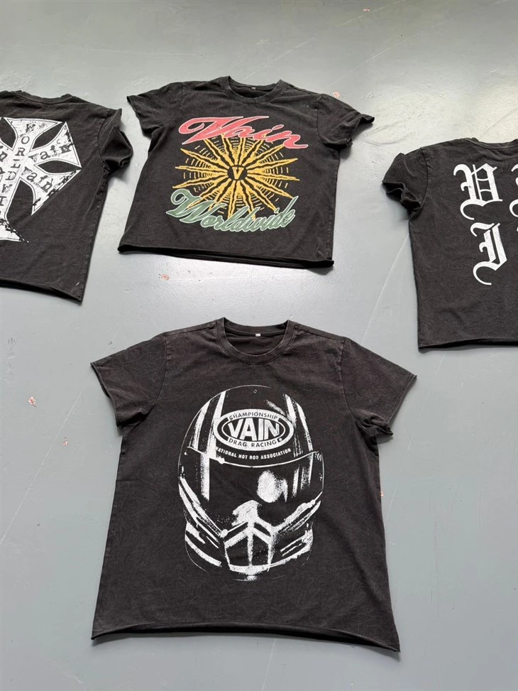Wholesale OEM Vintage Acid Wash Heavyweight Cotton T Shirt Kornit DTG Print price Wholesale OEM Vintage Acid Wash Heavyweight Cotton T Shirt Kornit DTG Print price