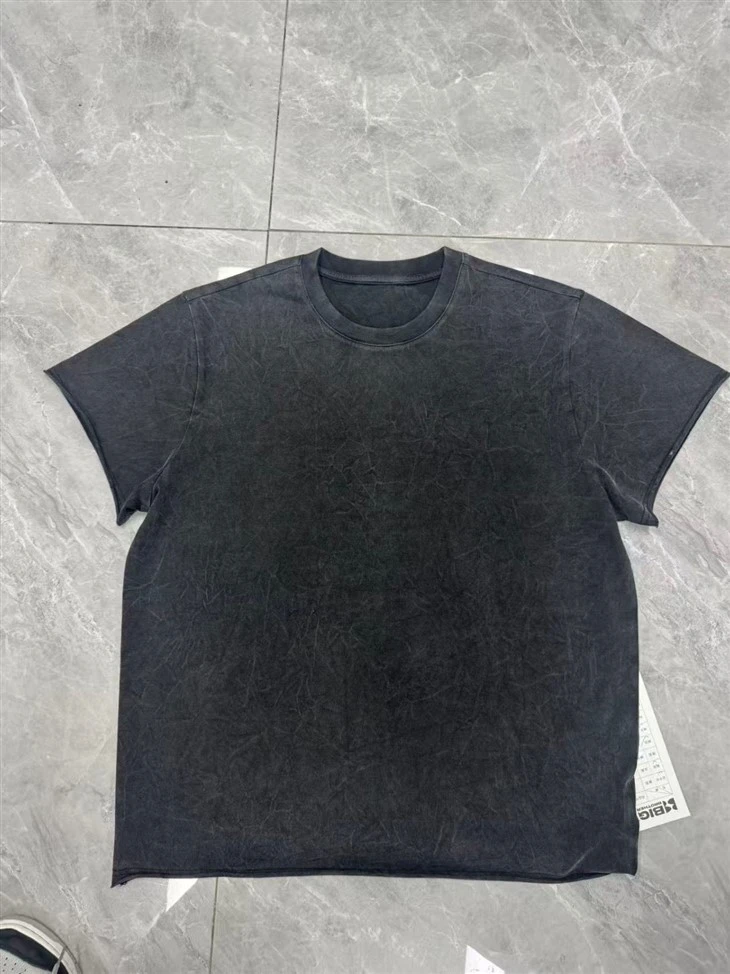 Wholesale OEM Vintage Acid Wash Heavyweight Cotton T Shirt Kornit DTG Print high quality Wholesale OEM Vintage Acid Wash Heavyweight Cotton T Shirt Kornit DTG Print high quality