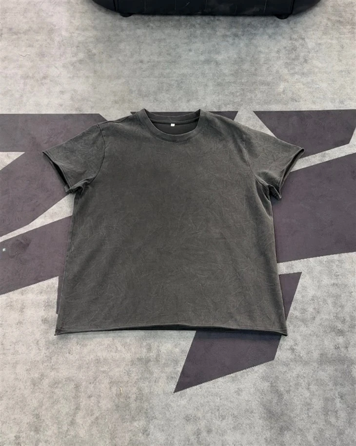 Wholesale OEM Vintage Acid Wash Heavyweight Cotton T Shirt Kornit DTG Print factory Wholesale OEM Vintage Acid Wash Heavyweight Cotton T Shirt Kornit DTG Print factory
